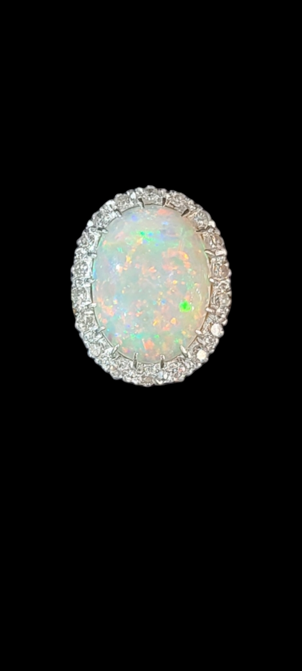 Antique opal and diamond cluster ring SKU: 7887 DBGEMS - image 1