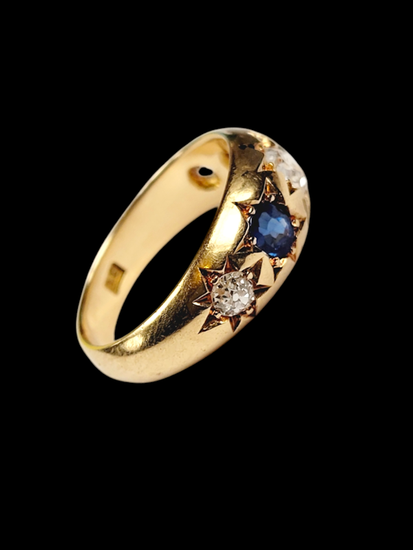 Antique sapphire and diamond Gypsy set ring SKU: 7889 DBGEMS - image 4