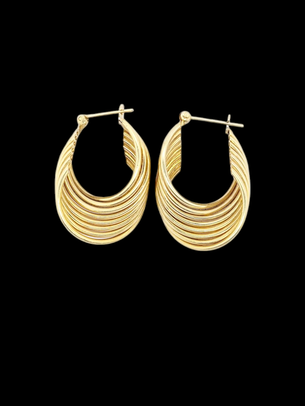 Stylish vintage gold multi strand twist hoop earrings SKU: 7895 DBGEMS - image 3