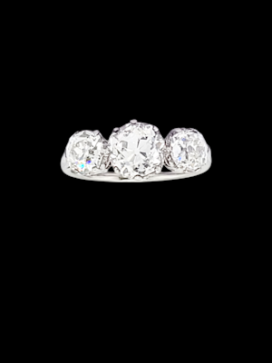 Beautiful old cut diamond trilogy engagement ring SKU: 7896 DBGEMS