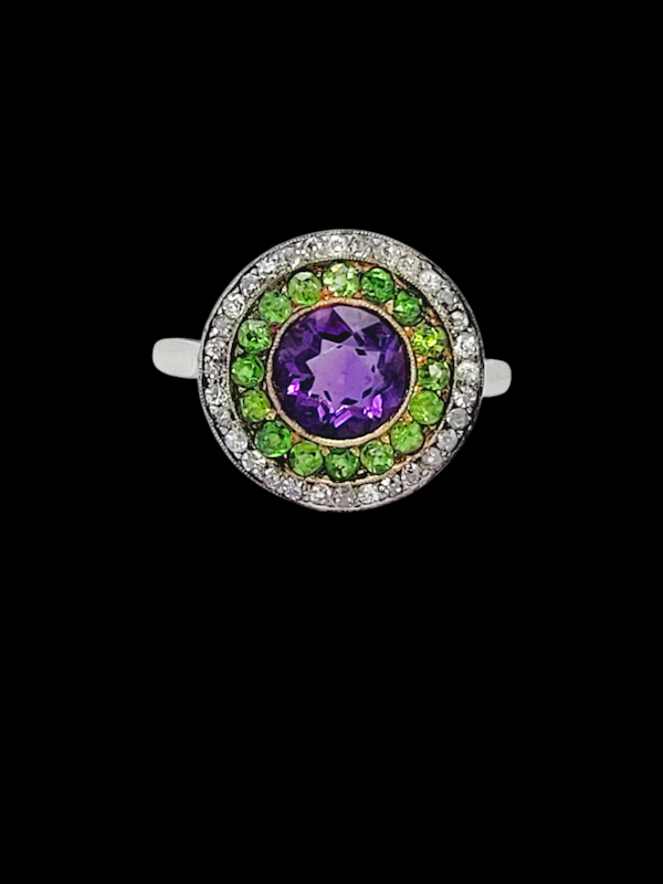 Edwardian Suffragette cluster ring SKU: 7898 DBGEMS - image 3