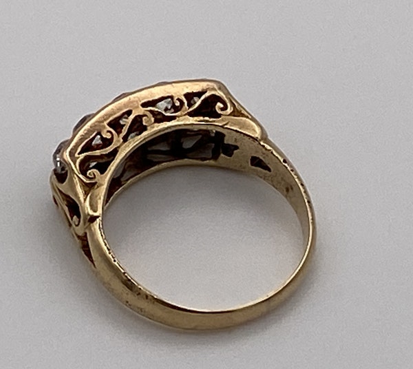 Antique two row diamond across the finger ring - image 1