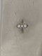 Edwardian lozenge shape 3 stone diamond ring with diamond shoulders - image 3