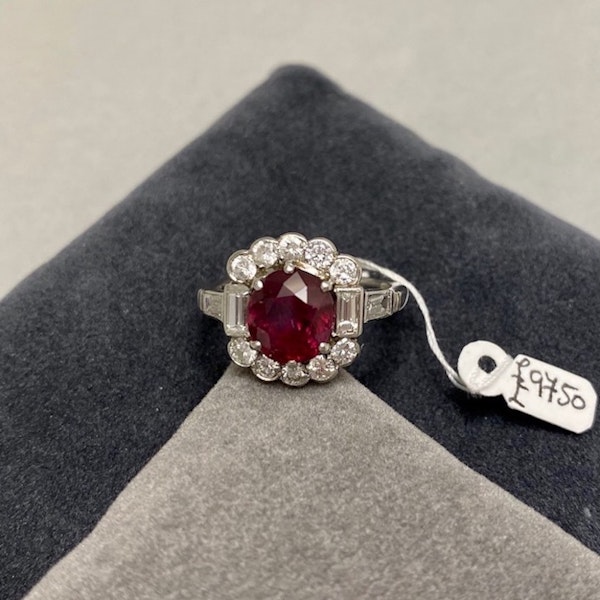 Ruby Diamond Ring in Platinum date circa 1940, SHAPIRO & Co since1979 - image 5