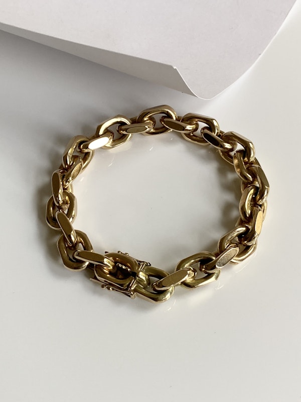 Rare 14k Gold Danish Anchor Chain Link bracelet - image 1