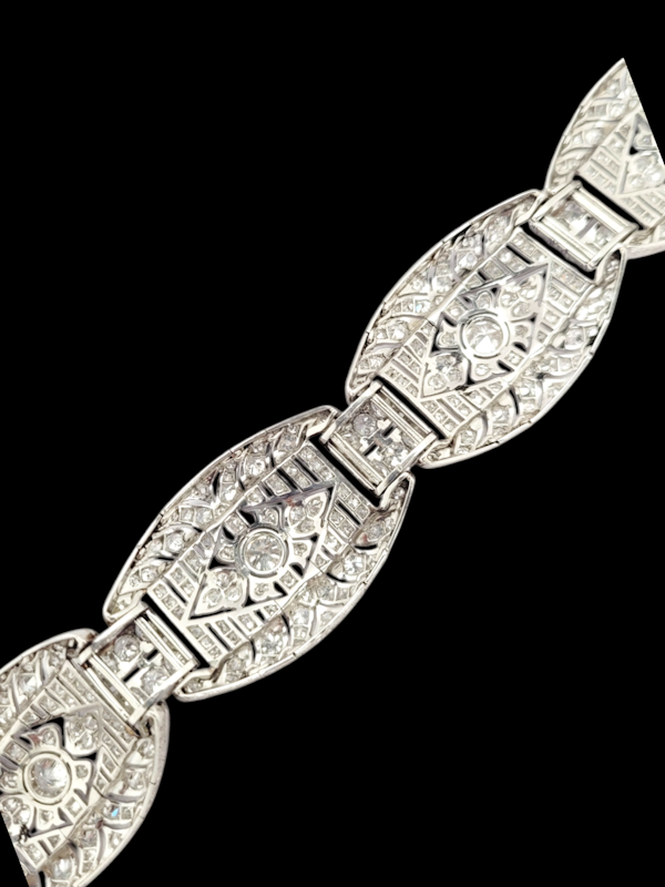 Art deco diamond tonneau link bracelet SKU: 7902 DBGEMS - image 3