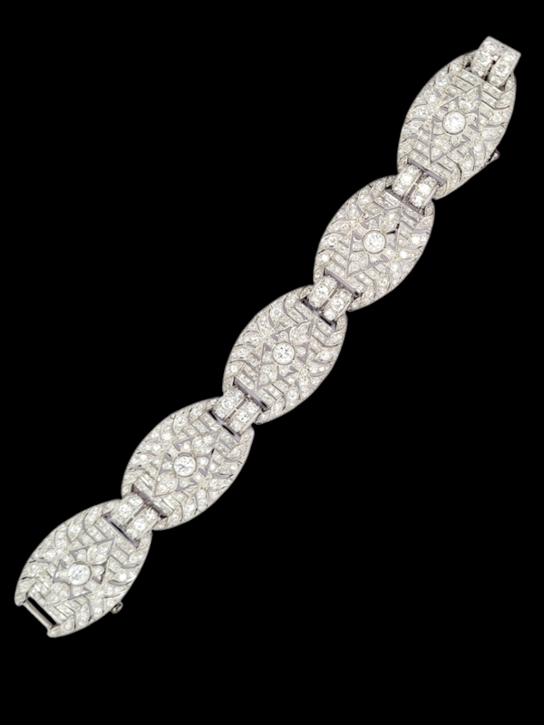 Art deco diamond tonneau link bracelet SKU: 7902 DBGEMS - image 4