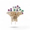 Cartier Vintage Flower Basket Brooch with gemstones - image 8