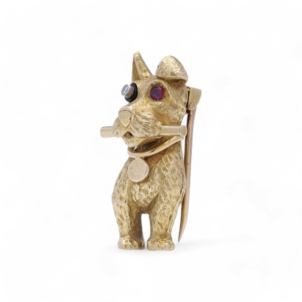 Cartier 18kt Gold Schnauzer Brooch - image 4