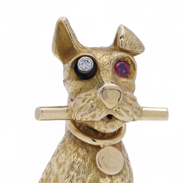 Cartier 18kt Gold Schnauzer Brooch - image 2