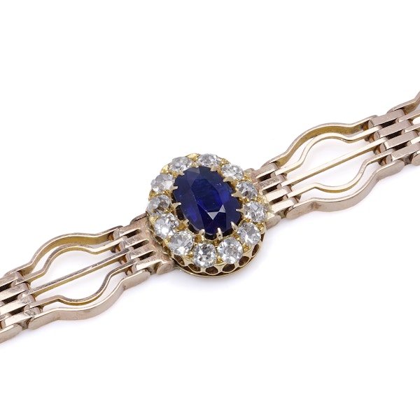 Victorian 9kt Rose Gold Sapphire and Diamond Bracelet - image 6