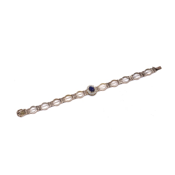 Victorian 9kt Rose Gold Sapphire and Diamond Bracelet - image 4