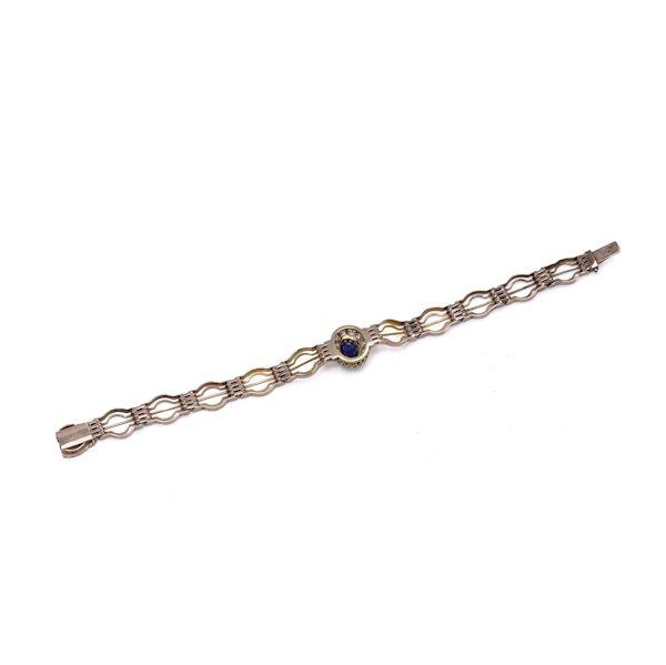 Victorian 9kt Rose Gold Sapphire and Diamond Bracelet - image 5