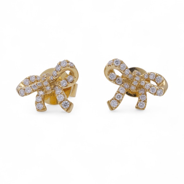 Mimi 18kt Gold Diamond Bow Earrings - image 7