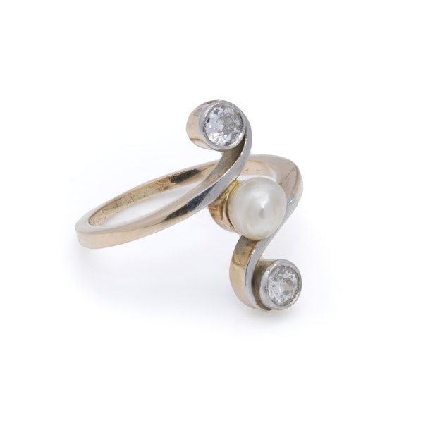 Antique Edwardian Gold Ring with pearl - image 5