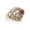 Antique 20K Gold Opal Ring with Centre Red Stone - image 5