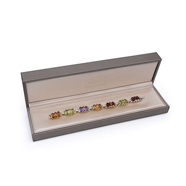 Bulgari 18K Gold Ladies’ Bracelet with Multicoloured Gemstones and Diamonds - image 2