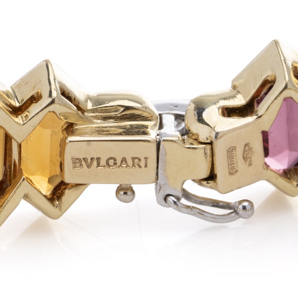 Bulgari 18K Gold Ladies’ Bracelet with Multicoloured Gemstones and Diamonds - image 3