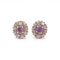 Victorian 9K Gold Pink Sapphire and Rose-Cut Diamond Screw-Back Earrings - image 2