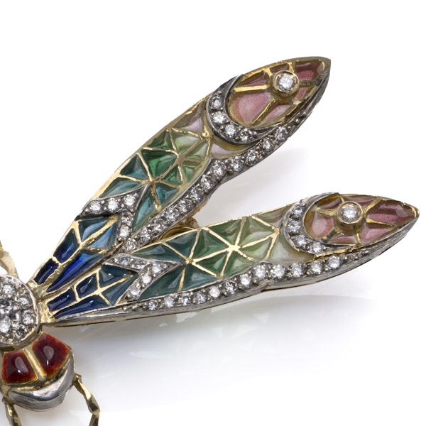 Vintage 18K Gold Dragonfly Brooch - image 4