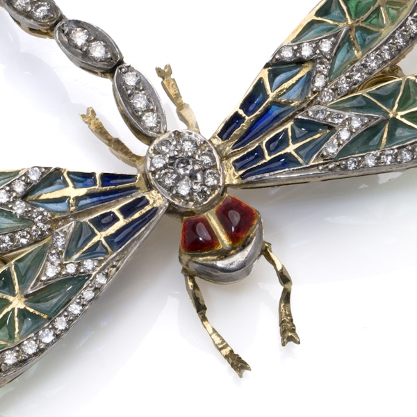 Vintage 18K Gold Dragonfly Brooch - image 2