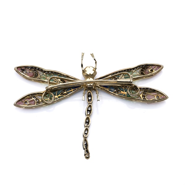 Vintage 18K Gold Dragonfly Brooch - image 5