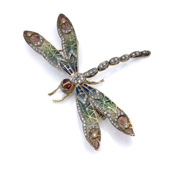 Vintage 18K Gold Dragonfly Brooch - image 8