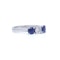 Vintage Platinum Three-Stone Sapphire and Diamond Ring - image 6