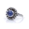 Vintage Cabochon Blue Sapphire and Diamond Ring - image 5