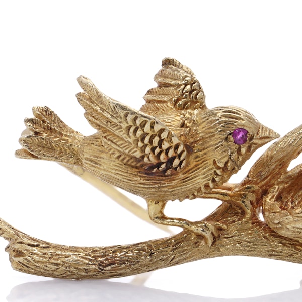 Antique French 18kt Gold Bird Brooch - image 5