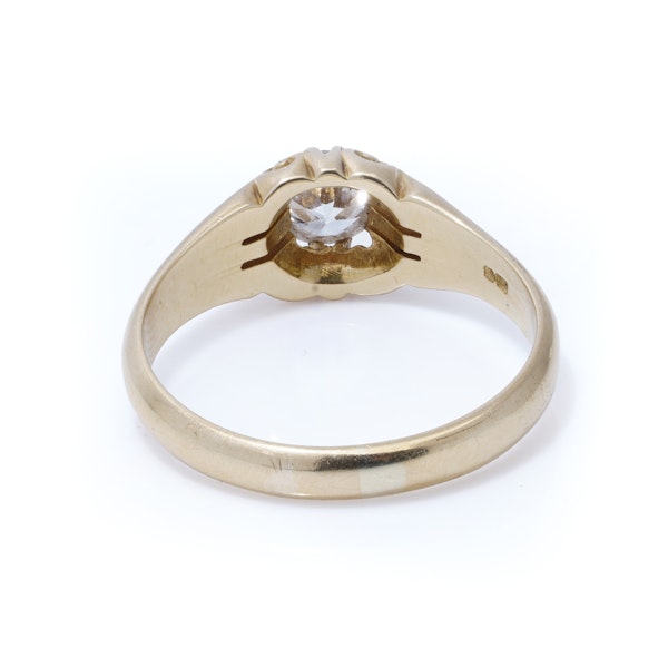 18kt Gold English Gypsy Diamond Ring - image 3