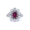 Vintage French 18kt Gold Ruby and Diamond Cluster Ring - image 3