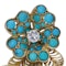 Van Cleef & Arpels 18kt Gold Turquoise and Diamond Clip-On Earrings - image 3