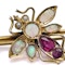 Antique Victorian 15kt Gold Opal and Ruby Brooch - image 2