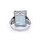 Art Deco natural 20 carat Aquamarine Platinum Ring - image 4