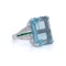 Art Deco natural 20 carat Aquamarine Platinum Ring - image 2