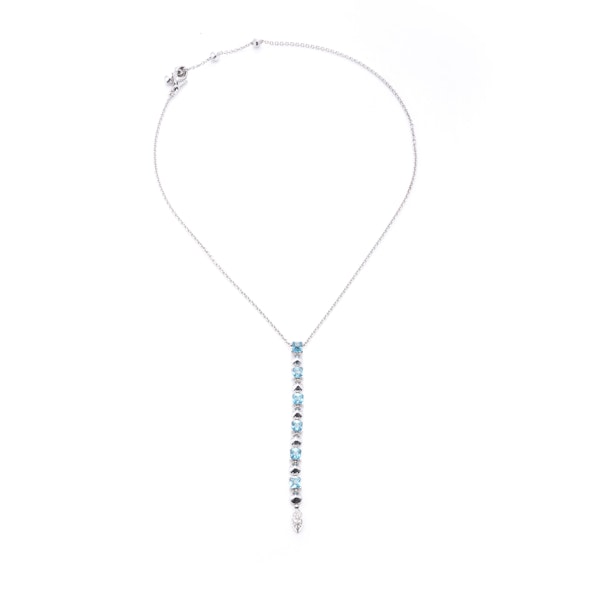 Bvlgari 18kt White Gold Aquamarine and Diamond Lucea Pendant necklace - image 9