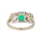 Antique 18kt Gold Three-Stone Ring with Emerald and Diamonds - image 5