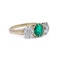 Antique 18kt Gold Three-Stone Ring with Emerald and Diamonds - image 4