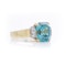 18kt Gold Blue Zircon Ring with Diamond Accents by Adamek - image 5