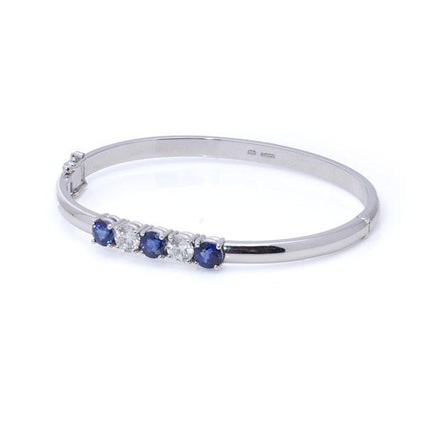 Platinum Bangle with Sapphires and Diamonds - image 5