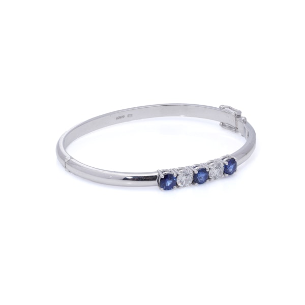 Platinum Bangle with Sapphires and Diamonds - image 7