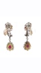 Stunning pear cut ruby & diamond cluster drop earrings 18k white & yellow gold - image 4