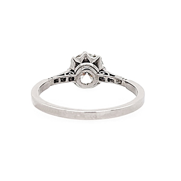 Edwardian Style Diamond and Platinum Solitaire Ring, 0.87 Carat - image 5