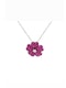 Beautiful 5ct invisible set Burmese ruby flower pendant - image 1