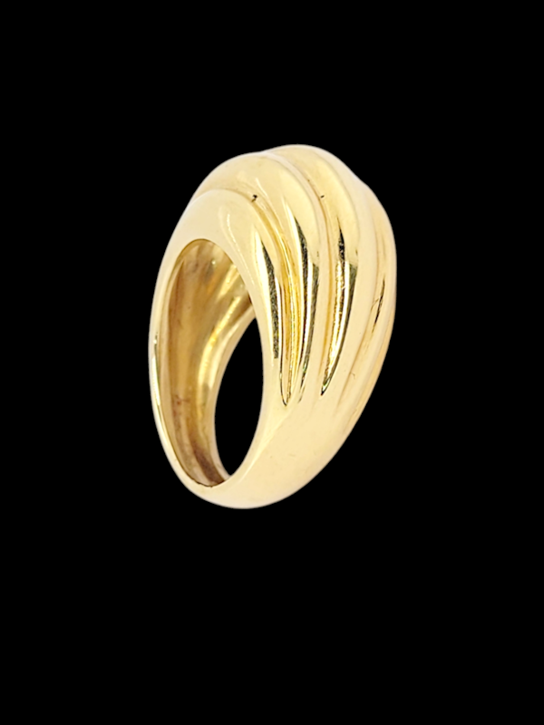 Vintage 18ct yellow gold landscape ribbed day ring SKU: 7906 DBGEMS - image 4