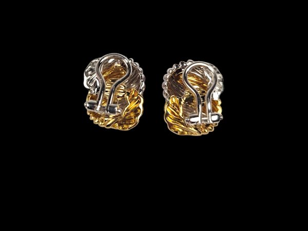 Cool bi colour 18ct gold earrings SKU: 7910 DBGEMS - image 2