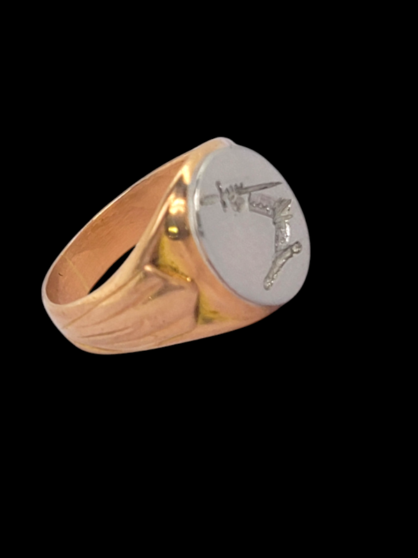 Unusual platinum and gold signet ring SKU: 7912 DBGEMS - image 4