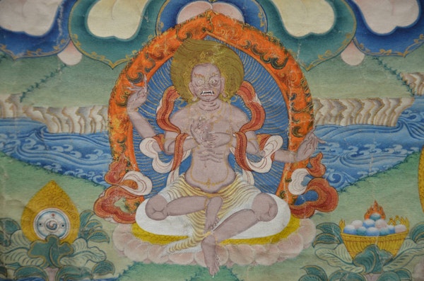 Antique Tibetan painting of the White Tara - image 4