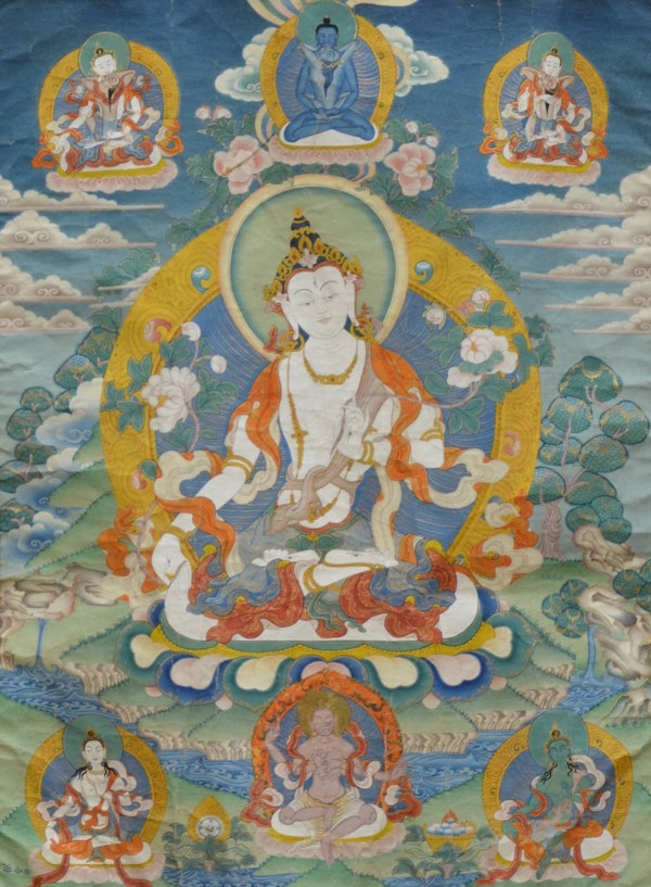 Antique Tibetan painting of the White Tara - image 1